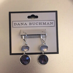DANA BUCHMAN STONE DROP EARRINGS | Color: Silver/Purple